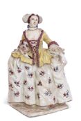 Rare and important mid-18th century Bow porcelain figure of Kitty Clive in the character of "The