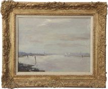 Campbell Archibald Mellon, ROI, RBA (1878-1955), "Breydon Water", oil on panel, 22 x 29cm.