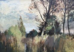 •AR Edward Brian Seago, RWS, RBA (1910-1974), "Bottom of the Garden", oil on board, signed lower