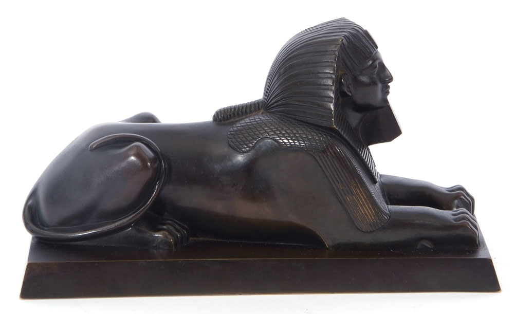 Fine quality late 19th/early 20th century bronze study of a sphinx (probably based on the Great - Image 3 of 6