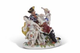 Rare and important Meissen Comedia d'ell Arte group of The Impetuous Lover modelled by J Kandler,