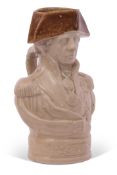 Mid/late 19th century Staffordshire Toby jug modelled as Admiral Nelson with insignia moulded in