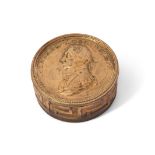 Gilt metal medallic portrait box "Admiral Lord Nelson" with embossed portrait to centre of the