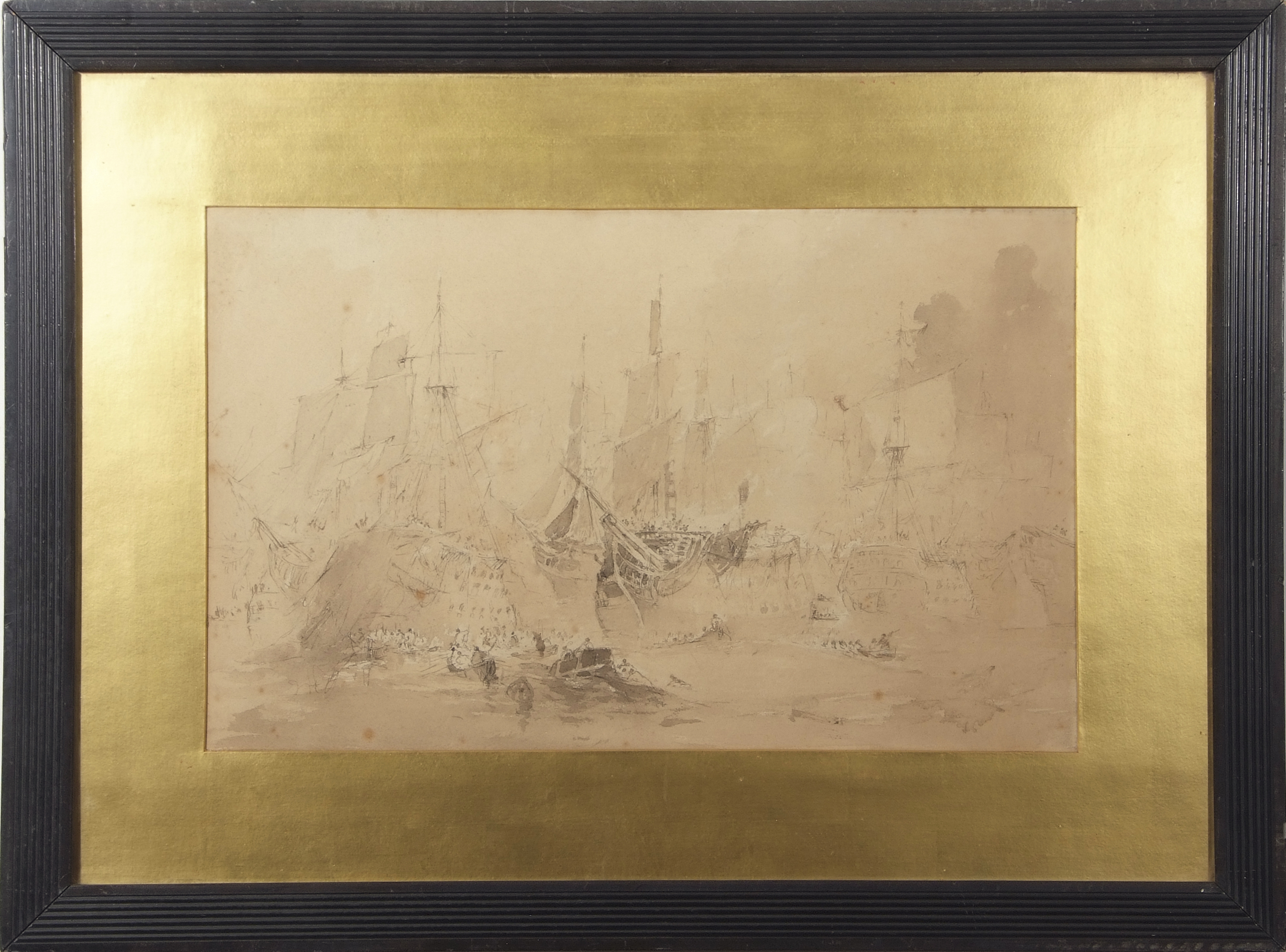 Attributed to Philippe Jacques de Loutherbourg (1740-1812), A sea battle (possibly a study for his