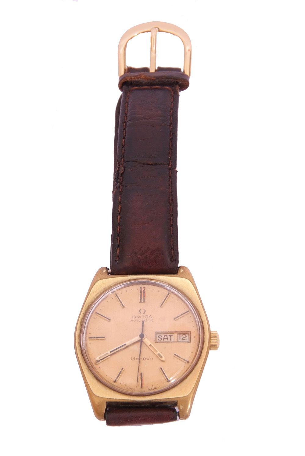 Gent's third quarter of 20th century Omega gold plated and stainless steel backed automatic wrist - Image 2 of 4