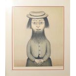 AR Laurence Stephen Lowry, RA (1887-1976), "Bearded Lady", artist's coloured proof with publisher