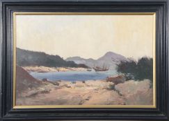 •AR Ian Houston (born 1934), "Junks in Stanley Bay - Hong Kong", oil on board, signed lower left, 60