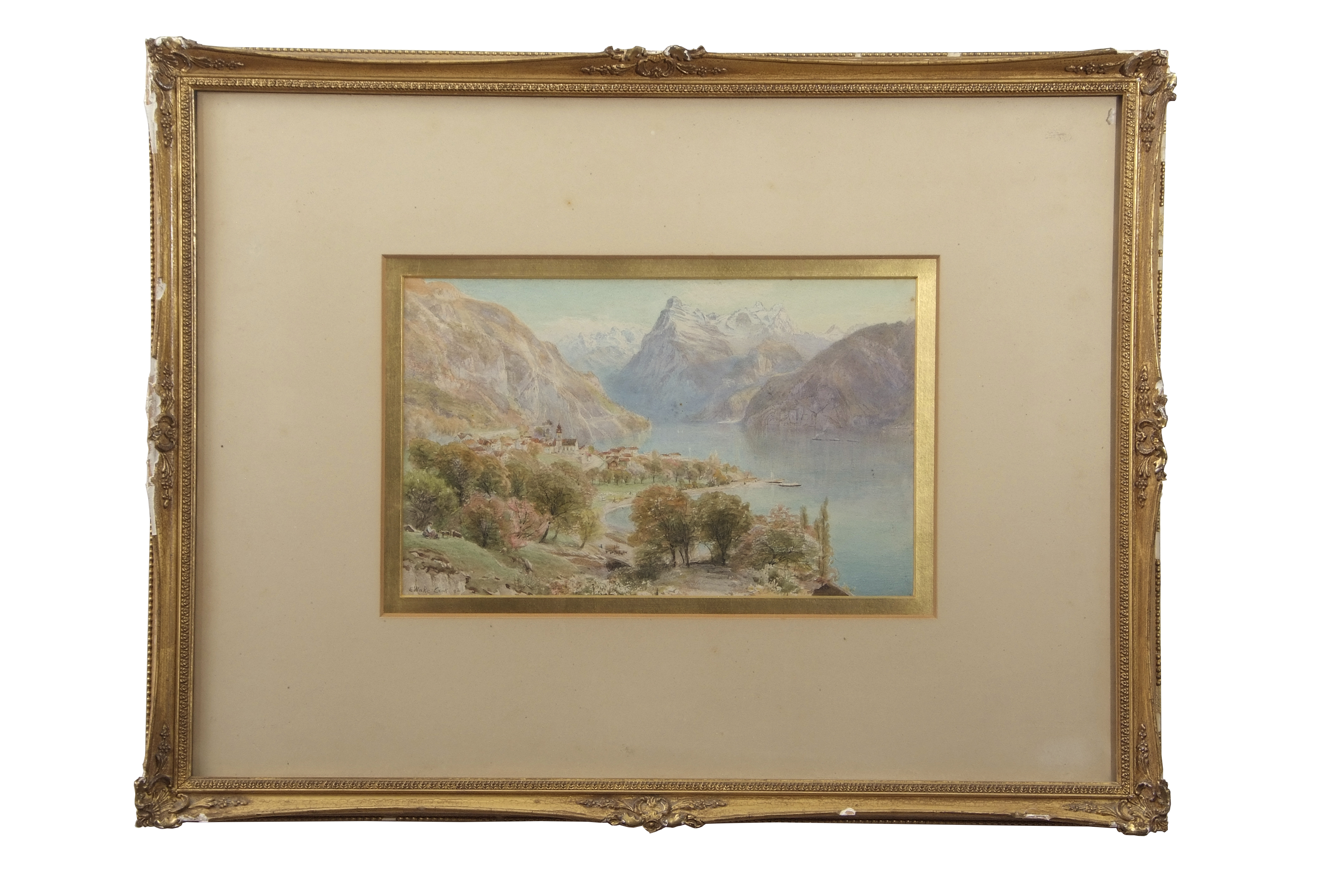 Ebenezer Wake Cook (1843-1926), "Uri Rothstock, Lake Lucerne", watercolour, signed and dated 92