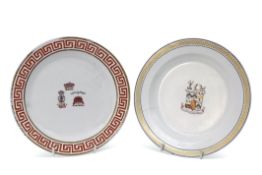 Early 19th century creamware side plate decorated with the arms of Forster of Barbados, wife of Rear