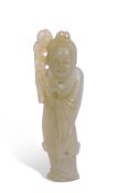 Chinese jade carved figure of an immortal, 8cm high