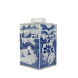 Late 18th/early 19th century Chinese porcelain vase of square section with blue and white decoration