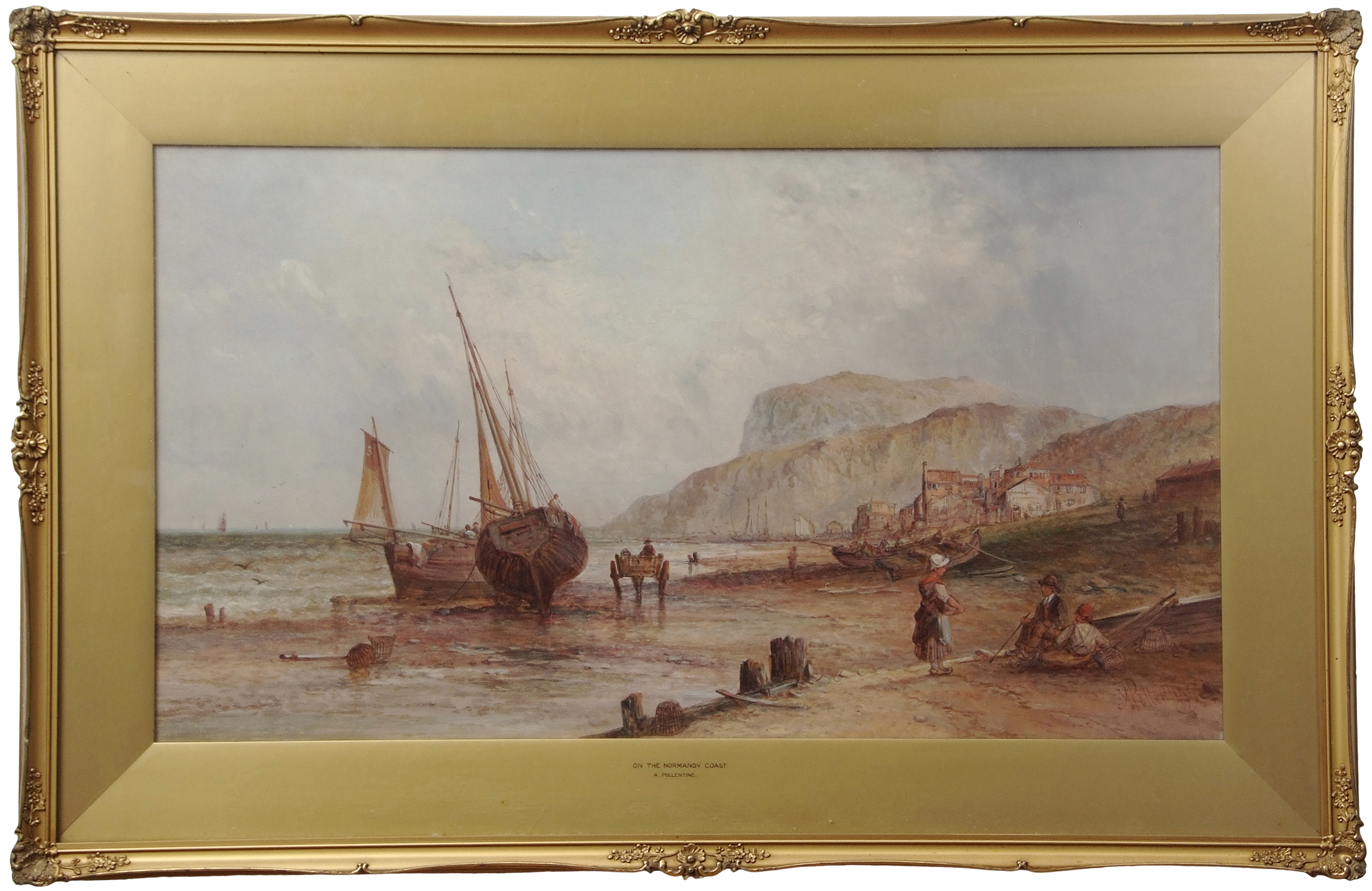 Alfred Pollentine (1836-1890), "Near Porbel, France" and "On the Normandy coast", pair of oils on - Image 2 of 2