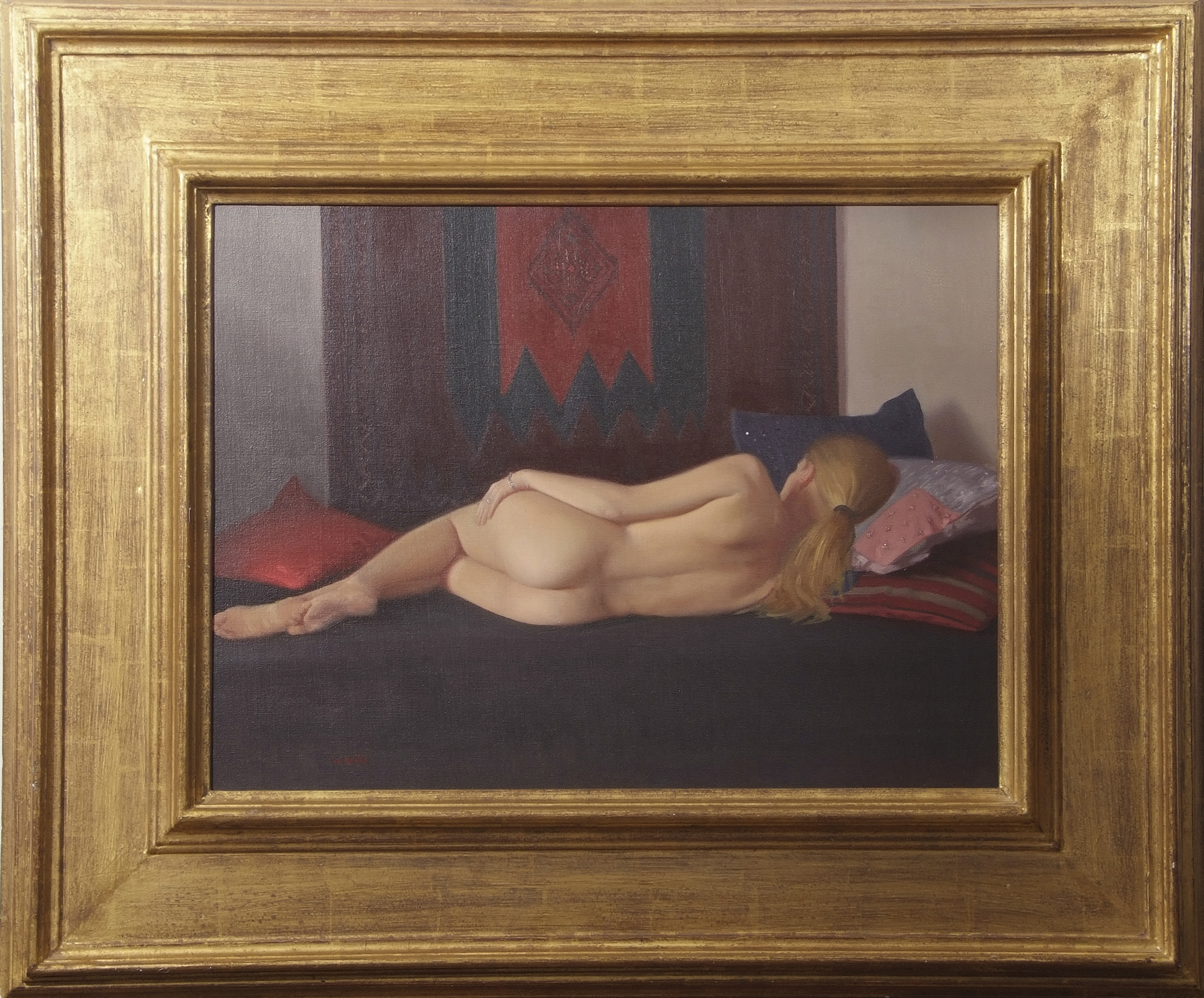 •AR Robbie Wraith, RP (born 1952), "Silvia", oil on canvas, signed lower left, 45 x 60cm.