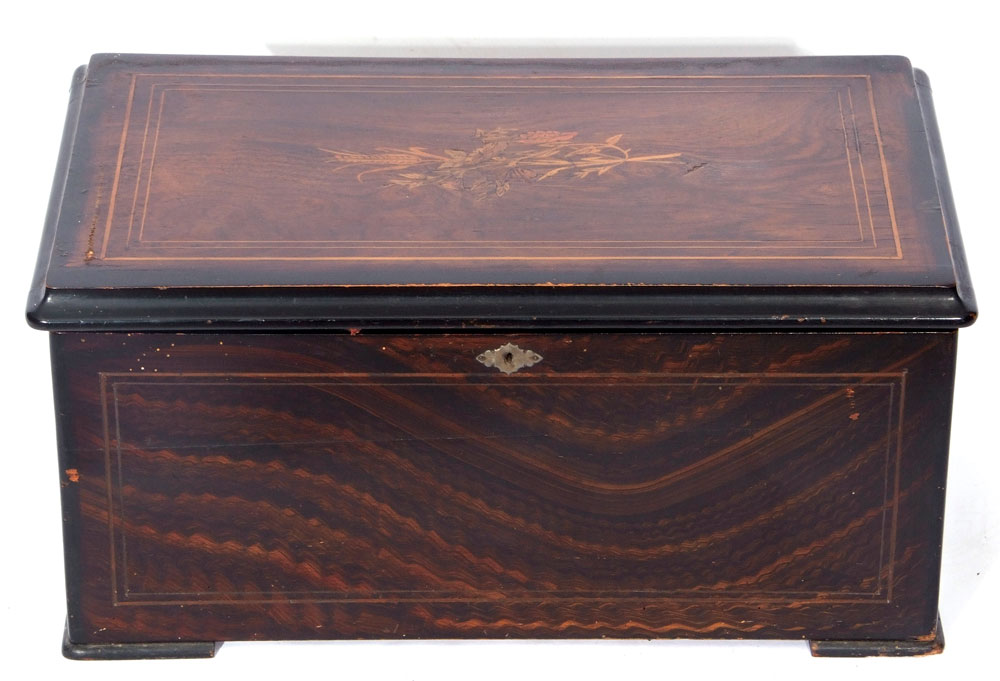 Late 19th century rosewood and inlaid cased large music box of eight airs, serial number 4463, - Image 2 of 7