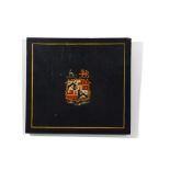 Lacquered 18th/19th century hand painted coaching panel with coat of arms for Admiral Sir William