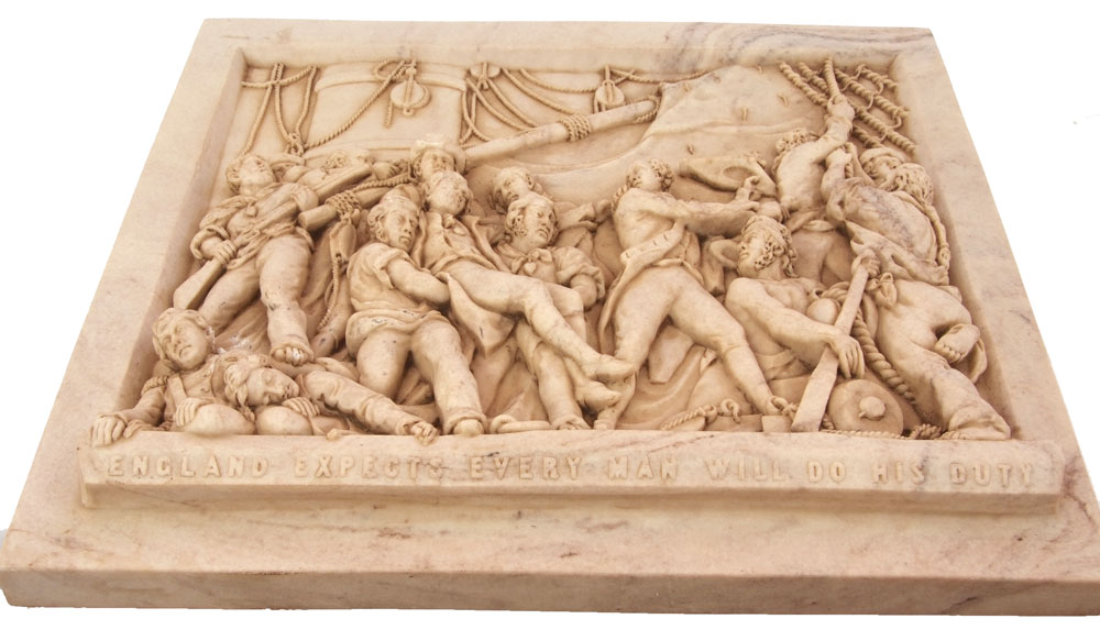 Modern composition marble tableau after "The Death of Nelson at Trafalgar" by John Edward Carew, one - Image 5 of 5