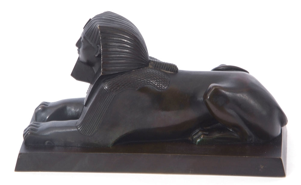 Fine quality late 19th/early 20th century bronze study of a sphinx (probably based on the Great - Image 5 of 6