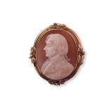 Mid-19th century large shell cameo brooch/pendant by Tommaso Saulini (1793-1864), signed T Saulini F