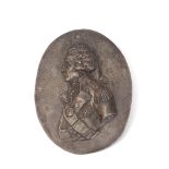 A silver coppered repousse plaque of Nelson after John De Vaere's profile undertaken for Messrs