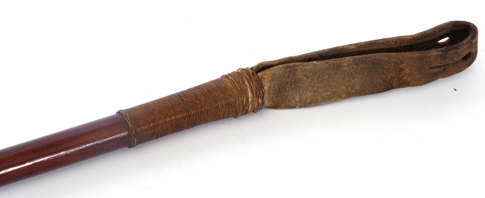 19th century hunting cane, the ivory handle carved in the form of a hound with glass or - Image 4 of 8