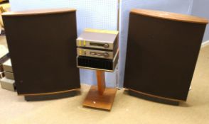 Quad hi-fi system comprising FM4 tuner, 34 control unit, 405-2 power amplifier, and a pair of