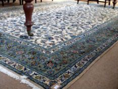 Good quality modern Kashan large carpet, multi-gull border, central panel of scrolling foliage,