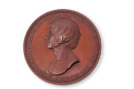 1805 Admiral Lord Horatio Nelson bronze medal by Thomas Webb (signed under bust), featuring to the