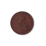 Small bronze medal commemorating the return home of Admiral Lord Nelson 1800, obverse features