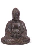 Sino-Tibetan bronze model of a Buddha in classic pose, probably 18th/19th century, 18cm high