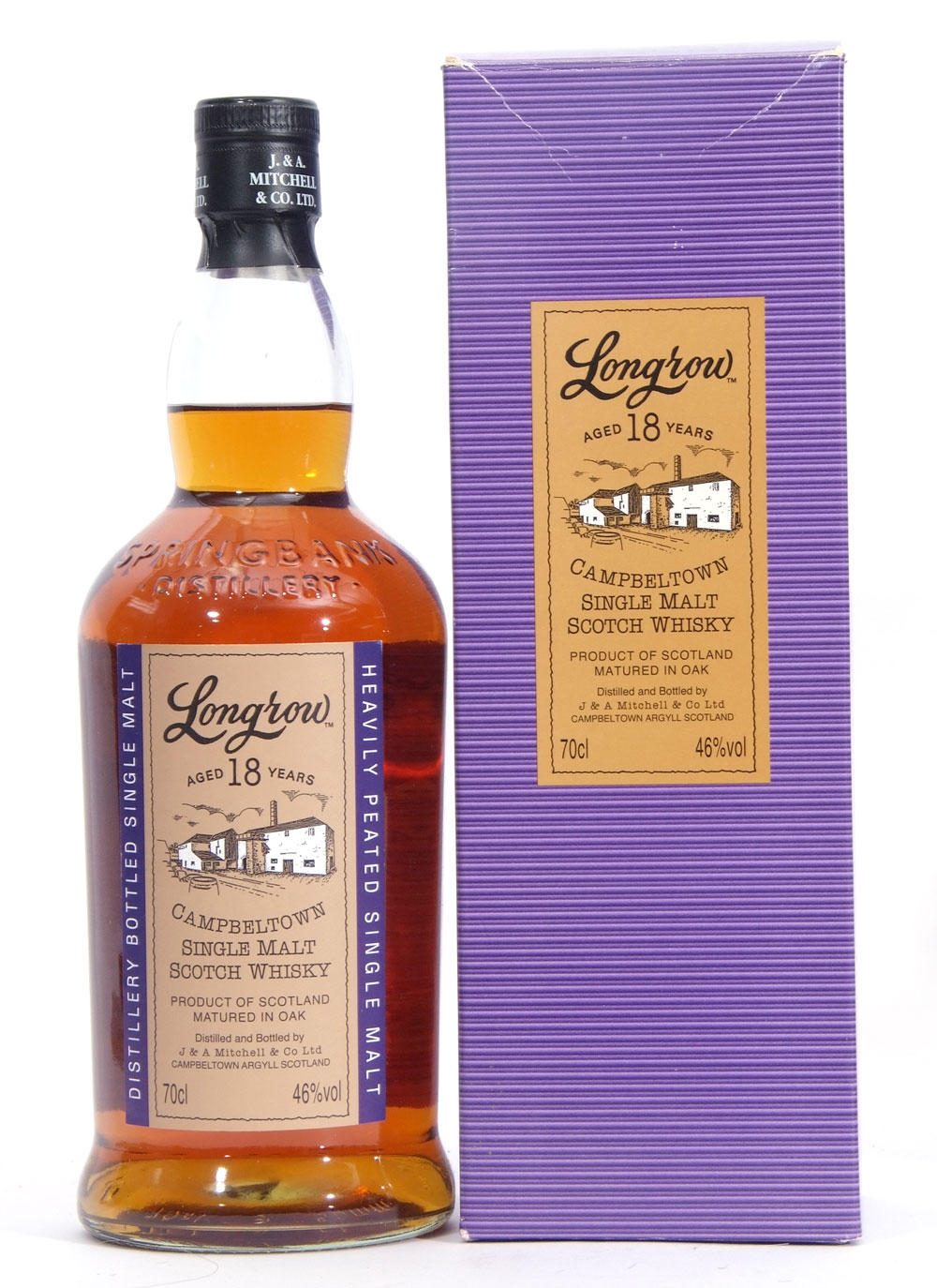 Longrow Single Malt Scotch Whisky (Campbelltown), aged 18yo, 70cl, 46% vol in carton