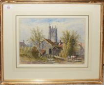 Frederick Earp (1828-1914), "Carisbrooke Church, Isle of Wight", watercolour, signed, dated 1872 and
