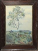 Hilda E Hutchings (20th century), Landscape, watercolour, initialled lower left, 50 x 34cm