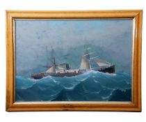 Neapolitan School (19th/20th century), "SS Argentino", gouache, inscribed with title to lower image