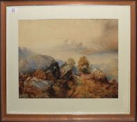 William Nicholson (19th century), Mountain path with driver and cattle, watercolour, signed lower