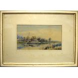 Charles Frederick Rump (19th/20th century), Broadland scenes, pair of watercolours, both signed