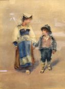 H Cattersson Smith (19th century), Italian mother and child, watercolour, signed and inscribed "Rome