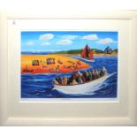 Brian Lewis (born 1947), "Seal Trip", coloured print, signed, numbered 314/500 and inscribed with