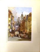 Continental School (19th century), Town scenes, pair of watercolours, 21 x 15cm (2)