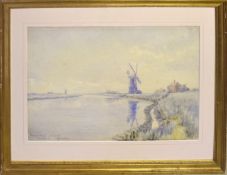 Steven John Batchelder (1849-1932), "Berney Arms on the Yare Aug 31/15", watercolour, signed and