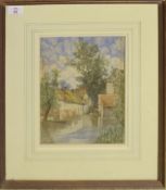 Walter Daniel Batley (1850-1936), Watermill, watercolour, monogrammed and dated 1896 lower right, 28