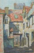Arthur L Cherry (1884-1947), "White Hart Yard, St Albans", pastel, signed and inscribed with title