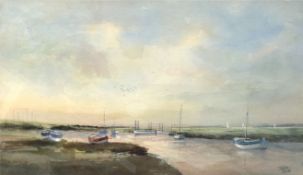 John Tuck (20th century), "Evening at Morston", watercolour, signed lower right, 28 x 48cm