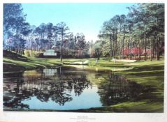 Kenneth Reed (20th century), "Red Bud - 16th hole Augusta National Golf Club", artist's coloured