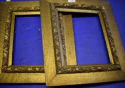 Pair of Victorian gilt gesso picture frames, rebate size 23.5 x 29.5cm (2)