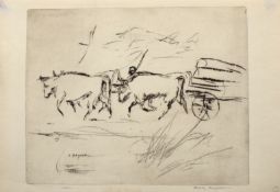 Henry Rayner (1902-1957), Bush Bullocks, The Rising Horse, two portraits, group of four black and