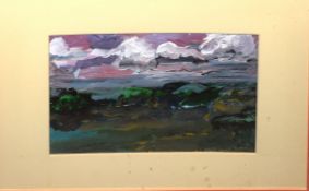Tom Nightingale (20th century), "Evening clouds", oil on board, signed verso, 18 x 26cm