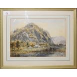 George Parsons Norman (1840-1914), "Shepherds Crag from the meadows at Lodore", watercolour,