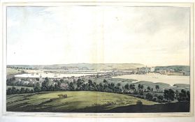 After J Farington, engraved by J C Stadler, "Rochester and Chatham", hand coloured aquatint,