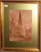 Edward Nevil (19th/20th Century), 'Antwerp' & 'Brussells', pair of watercolours, both signed lower