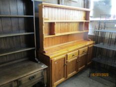 MODERN PINE KITCHEN DRESSER, WIDTH APPROX 183CM